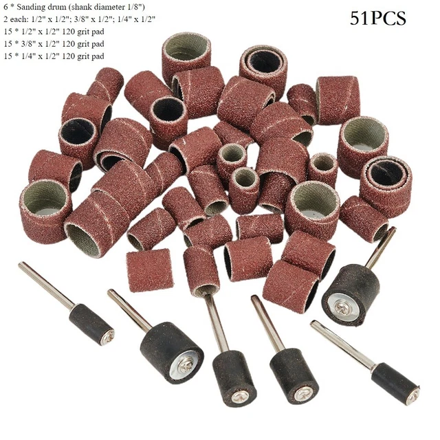 Set abrasivo tamburo ossido di alluminio 0,3 cm gambo perno girevole 1,3 cm 1 cm 0,6 cm durevole