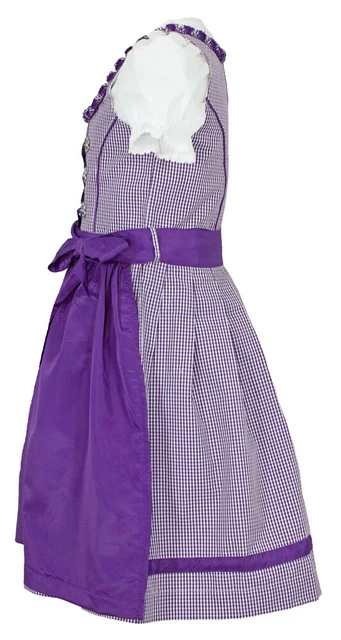 Maddox Bambini Dirndl " Zillertal " 3-tlg. Con Camicetta Bianco Viola 3