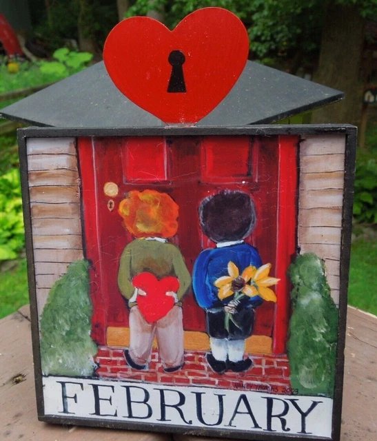 2003 NANCY THOMAS Folk Art February Knock Knock Children's Calendar