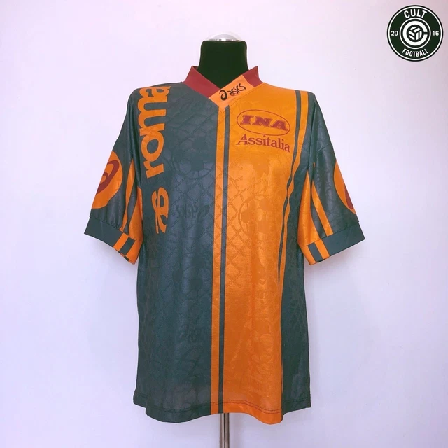 【正規1996-97 asics AS Roma  S/S shirt】 1996-97 Roma Home Shirt - 8/10 - (S)