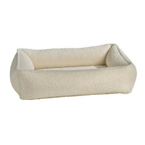 Bowsers IVORY FAUX SHEEPSKIN Urban Lounger Rectangle Nest Dog Bed — Pick Size