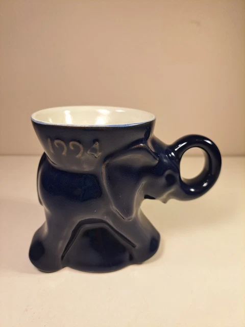 Frankoma Pottery 1994 Republican GOP Elephant Political Mug Cobalt Blue Small