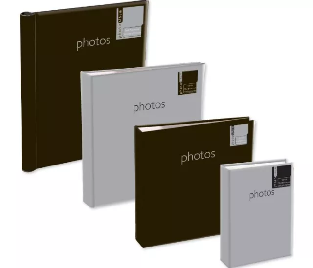 SILVER or BLACK COVER PHOTO ALBUM 2 SIZES 4" x 6" SLIP IN ADHESIVE MEMO