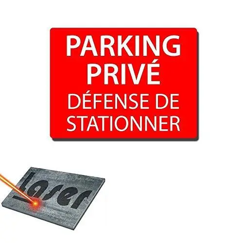 Plaque gravée autocollante 20x15 cm "Parking privé défense de stationner" fon...