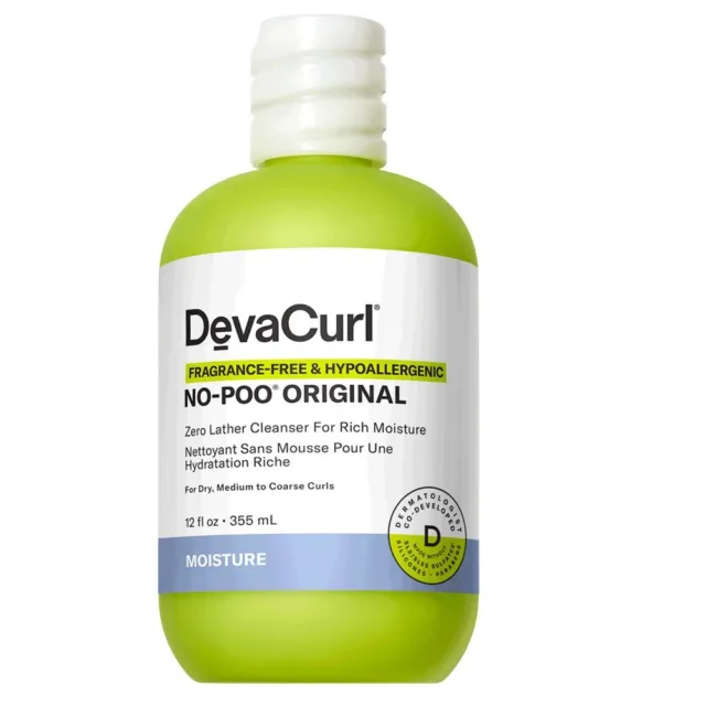 DevaCurl Fragrance-Free & Hypoallergenic No-Poo Original, 12 oz