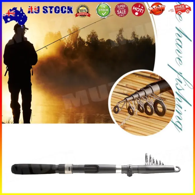 Portable Fishing Rod Tackle Sea Pole Accessories for Ocean Lake Reservoir (2.4m)