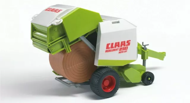 Bruder 02121 Claas Rollant 250 Rundballenpresse Traktor Zubehör Anhänger Wickler