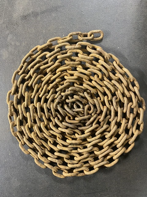 15.10FT~Vintage Old Rusty Chain Industrial Prop Patina Lighting Pulley Salvage