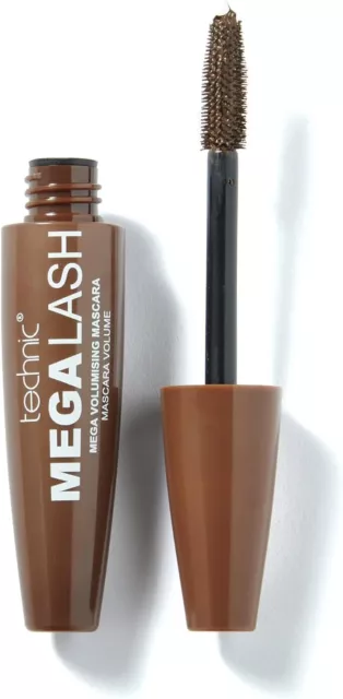 Technic Mega Lash Brown Mascara - Vegan, Brown, 12.00 ml (Pack of 1),