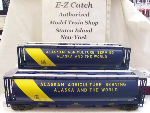 2-PACK MTH E-Z CATCH EXCLUSIVE PREMIER ALASKA O SCALE 100 Ton Hopper Cars 3 Rail