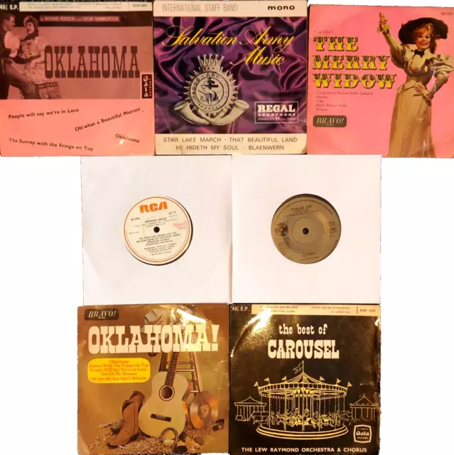 7 x OKLAHOMA CAROUSEL MERRY WIDOW WAN'RIN' STAR  7" Single Vinyl Musicals Record