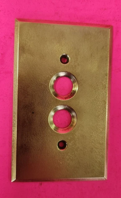 Antique Vintage Brass Push Button Light Switch Wall Plate Cover 1 gang 1894-1901