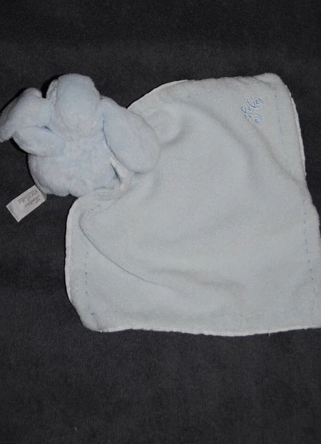 Peluche Doudou Lapin Bleu Mouchoir TARTINE ET CHOCOLAT Carré 25 x25 Cm Etat NEUF 2