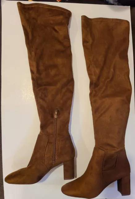 NEW Nine West Brown Xerafinao Faux Suede Over the knee Boots Size 8.5M