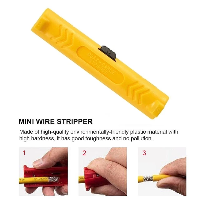 Durable Dénudant Outil Câble Pince Coaxial Dénudeur de Fil Jaune 1 PC