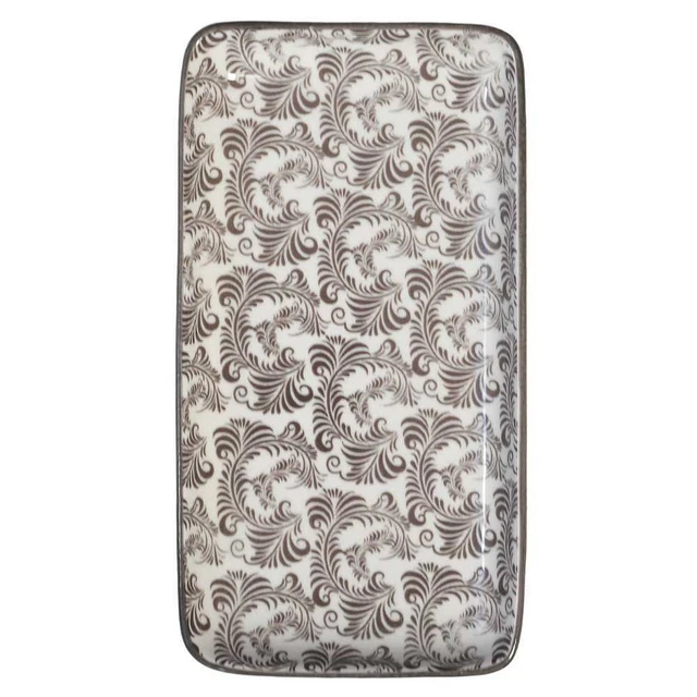 Lot de 6 assiettes rectangulaires en porcelaine coloris Blanc - 35 x H20 cm - Maison