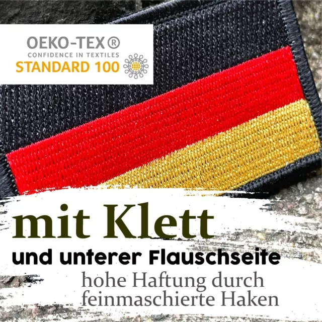 Deutschland Aufnäher mit Klett Patch Bundeswehr Feuerwehr Abzeichen 8cm x 5cm 3