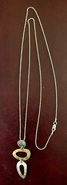 Vintage Modern 925 Sterling Silver Pendant Chain Necklace 30"