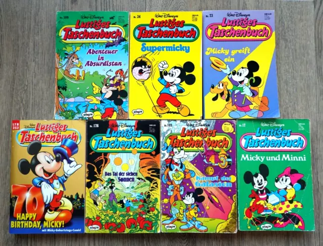 7x Walt Disneys Lustiges Taschenbuch 17 34 73 168 176 189 252 1988-98 Micky Maus