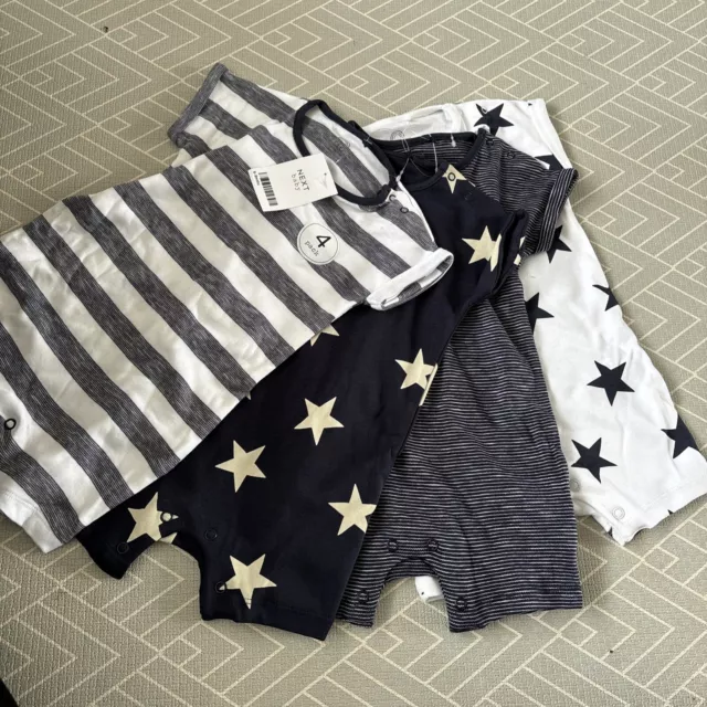 Next Baby Boy 4 Pack Rompers 6-9 Months BNWT