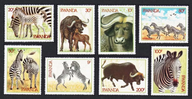 Rwanda Zebras and Buffaloes 8v 1984 MNH SG#1210-1217 Sc#1199-1206 CV£25.95