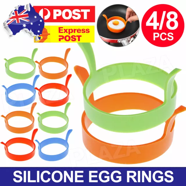 8pcs Silicone Egg Rings Non Stick Kitchen Baking Tools Pancake Handles