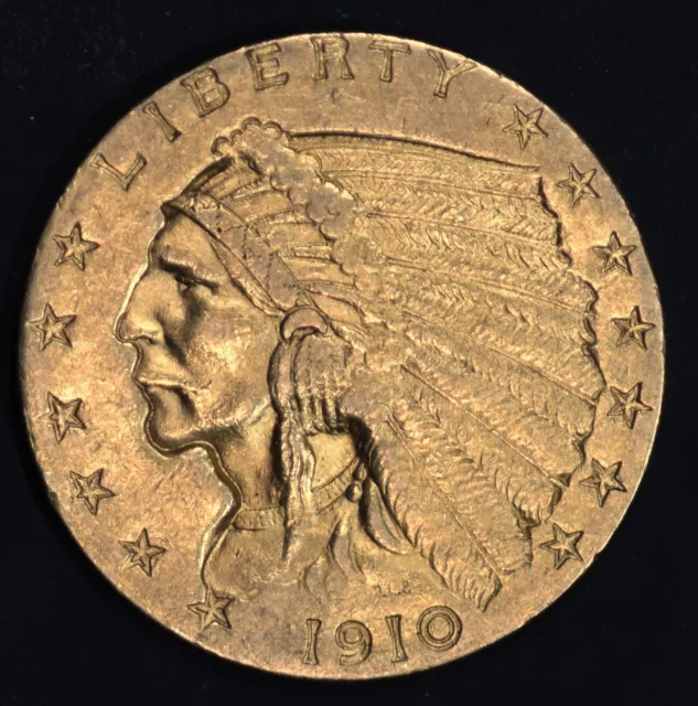 1910 Quarter Eagle HIGH GRADE $2.50 Gold Indian GREAT INVESTMENT COIN PROB FREE