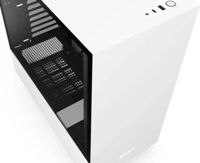 NZXT H510 Mid Tower Case - WHITE ATX WITH 1 FAN, OPENED NEVER USED