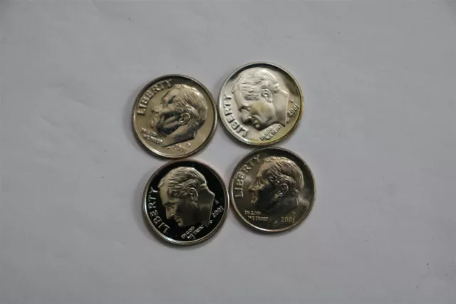 Usa Dime's 2001 All Different All Types With Silver & Proof B32 Cm11-29