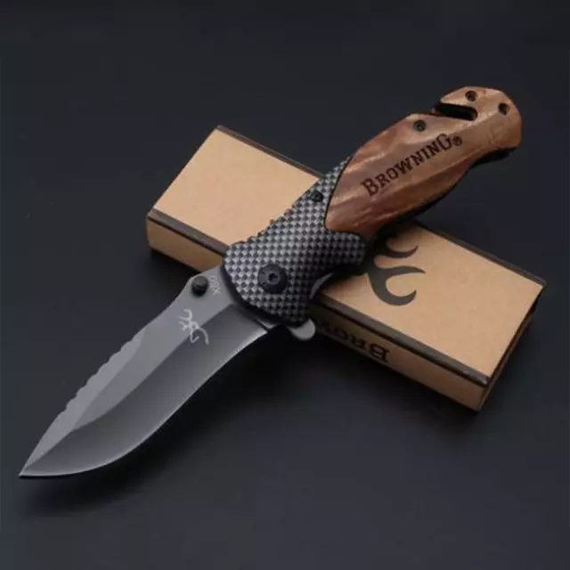 Browning X50 Folding Knife Outdoor Survival Tactical Camping Hunting Pocket AU