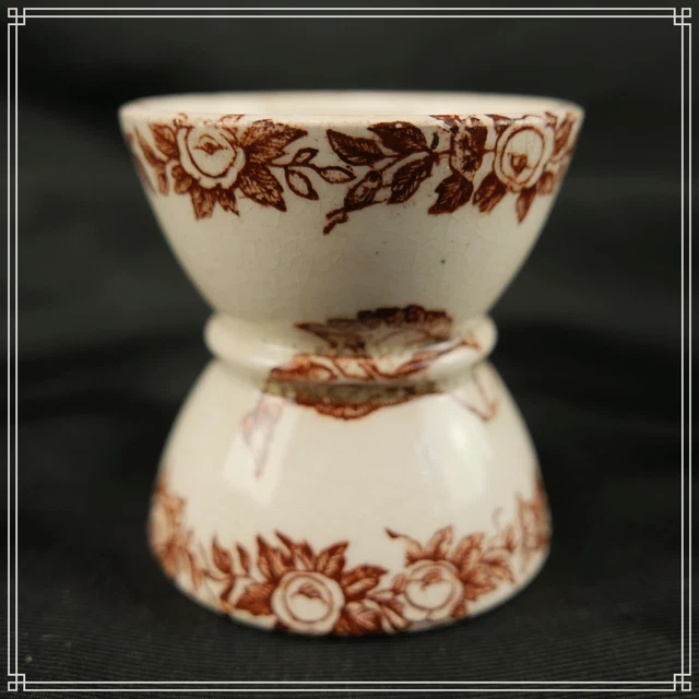 Elegant Coquetier En Faience Art Nouveau Probablement Sarreguemines 2