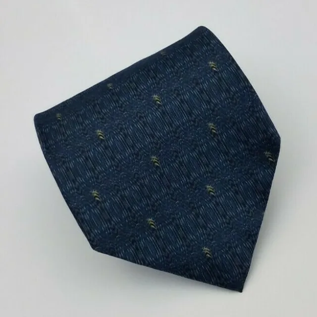 Jos A Bank Silk Tie Blue Geometric Men Necktie 57.5 x 3.75