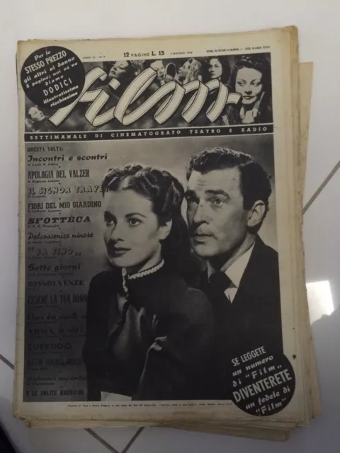 FILM  rara rivista di cinema e Teatro  n. 9. 1946. Com'era Verde La Mia Valle