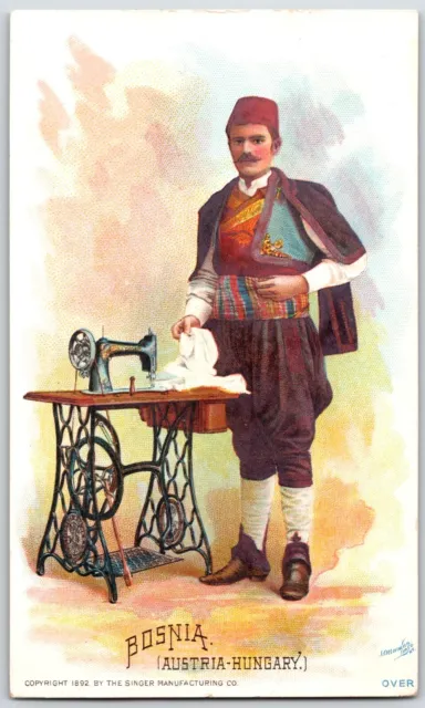 1892 Singer Manufacturing Co. Trade Sewing Card Bosnia