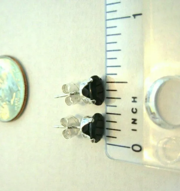 SCHWARZE SPINEL OHRRINGE 100 % NATÜRLICHE ERDE ABGEBAUT 6x4MM EDELSTEINE! HERGESTELLTE OHRRINGE AUS DEN USA