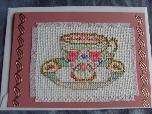 Hand Stitched Cross Stitch Card 3.12