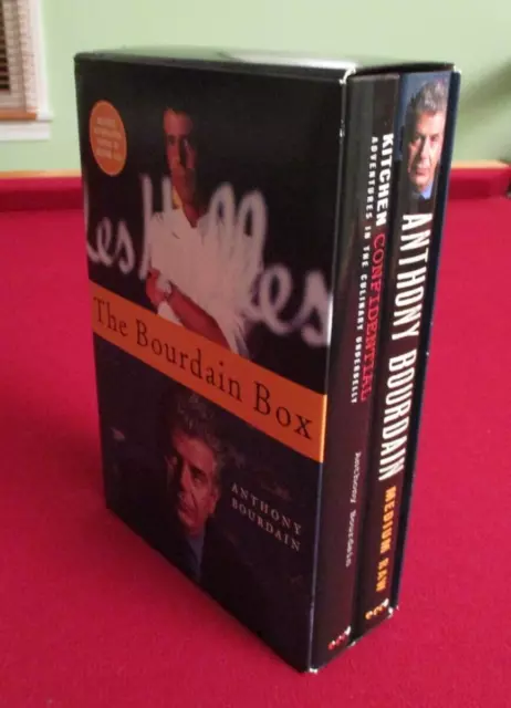 SIGNED ~ Anthony Bourdain Two-Volume Box Set ~ Medium Raw ~ Without Reservations
