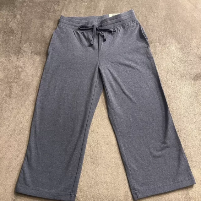 KAREN SCOTT SPORT PETITES Smoke Heather Indigo Capri Pants Pockets Size PP New