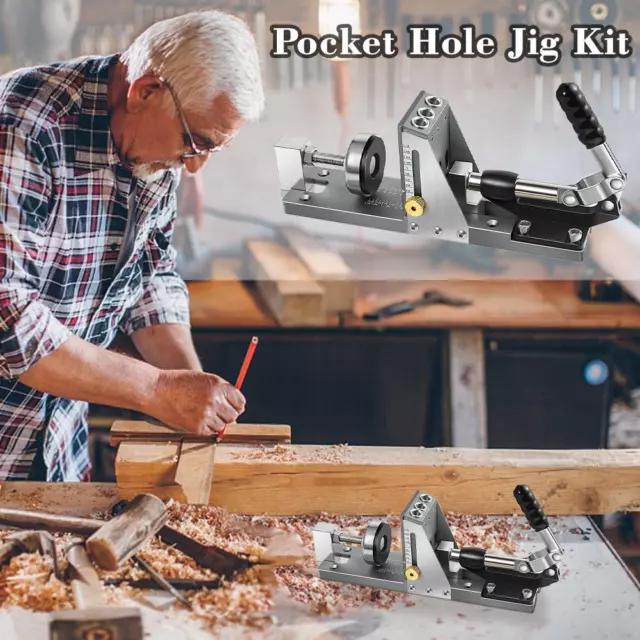 Pocket Hole Jig Drill Guide Master Kit Woodworking Joinery System Screw Set^ 3