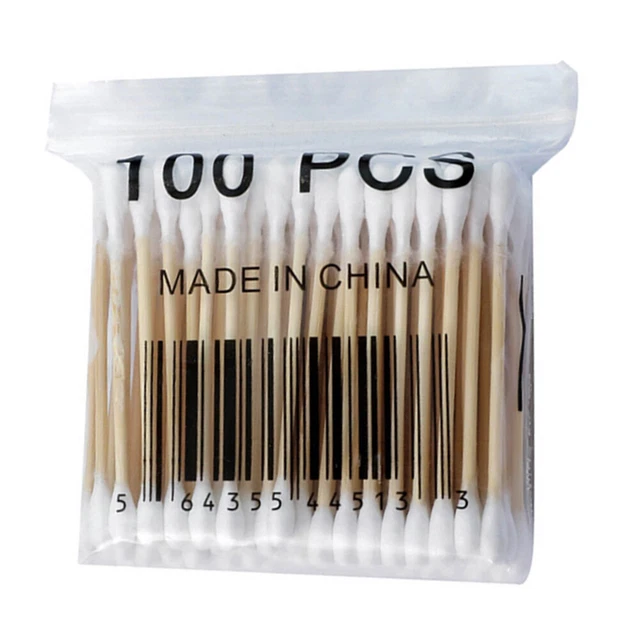 100pcs Double Head Cotton Stick Outdoor Disposable Cotton Swab First Aid Kit FS2
