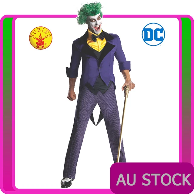 MENS THE JOKER Costume Adult Batman Dark Knight Halloween Party Cosplay