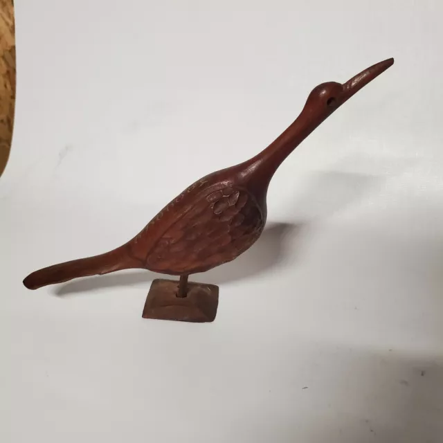 Hand Carved Wooden Bird Sculpture Shorebird Figurine Primitive MCM Folk JAMAICA