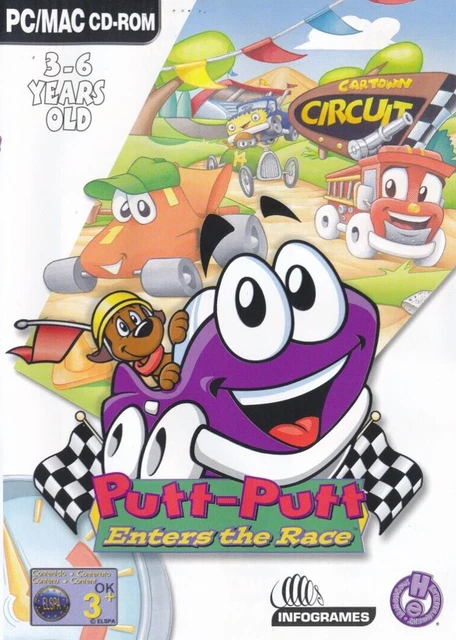 Cd Rom Racing Game PUTT PUTT ENTERS The Race - PC CD-ROM Children's Software - Ages 3-6 ...