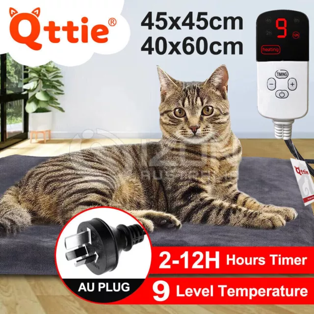 Qttie Pet Heating Pad With Timer Pet Bed Dog Cat Extra Large Heated Electric Mat