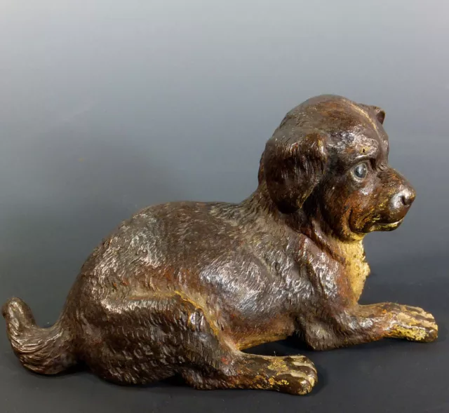 LOVELY LARGE COLD PAINTED FRANZ BERGMAN VIENNA BRONZE PUPPY – St. BERNARD? 3