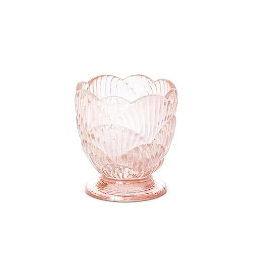 Pressed Glass Shell Vase, Small, 4-inch Height, Glass, for Decorative Use