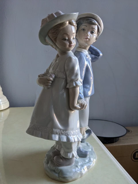 Large Vintage Spain Lladro Porcelain Figurine Puppy Love 1127 Glossy Mint 10" 3