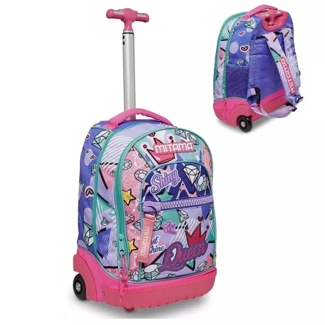 Mitama Queen Grande Zaino Con Ruote Trolley Ragazza Bambina Scuola Elementare