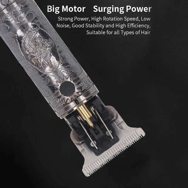 (Dragon Head LCD Silver) Hair Trimmer Rechargeable Hair Trimmer All