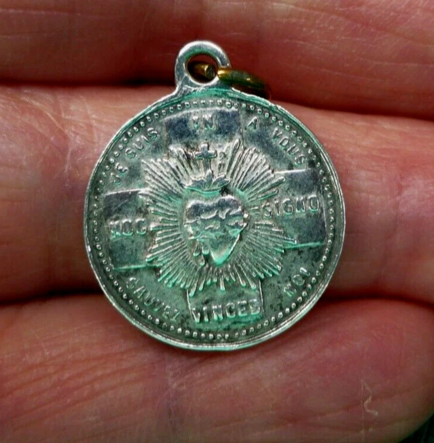 Chaine Pendentif Médaille Religieuse Argent Vintage - Bijou Ancien En état Impeccable